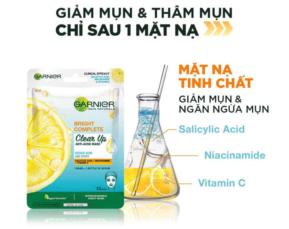Mặt Nạ Tinh Chất Ngăn Ngừa Mụn Garnier Bright Complete Clear Up Anti Acne Mask 1 Optimized